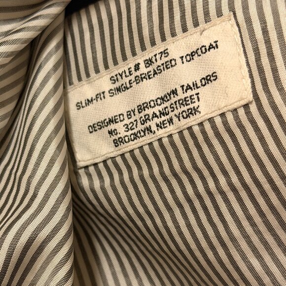 Brooklyn Tailors BKT75 Slim Fit Single Breasted Topcoat in Navy SZ M - Picture 6 of 6